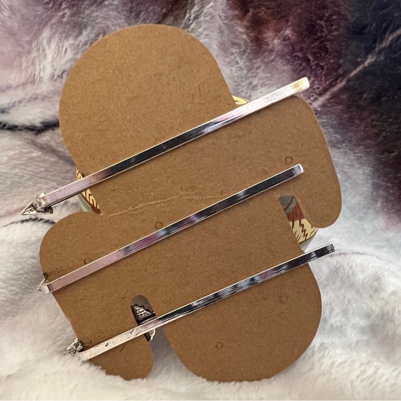 ❤️ Southwestern Navajo Faux Turquoise Hair Bobby Pins Set of 3 Cowgirl Western - Picture 3 of 7